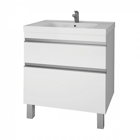 Тумба Dreja.eco Grace Plus 70, белый лак, 2 ящика