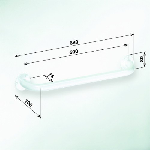 HELP Поручень 600мм, белый