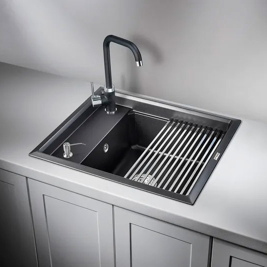 Кухонная мойка GRANULA Kitchen Space (6004, ШВАРЦ)
