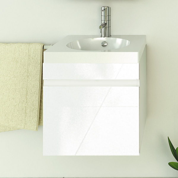 Тумба-умывальник Comforty "Диана-50" подвесная белый с раковиной "Ringo50 F01" УП/"Next 50"