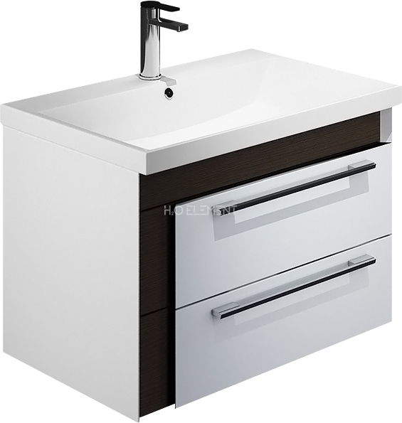 Тумба для комплекта Iddis Color Plus 60 белая, темное дерево