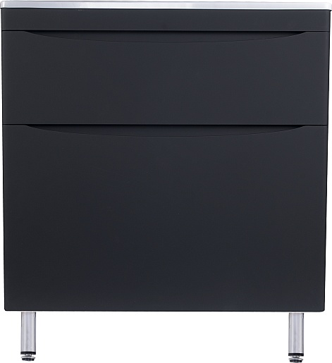 Тумба напольная Style Line "Бергамо мини 80" (2 ящ.) черный, PLUS (без раковины)