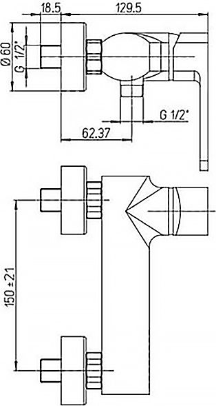 Смеситель Paini Ovo 86PW511 для душа