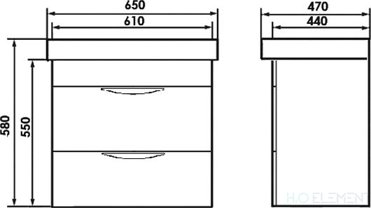 Тумба с раковиной 1 Orange Sonic 65