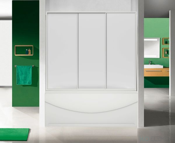 Шторка на ванну Bas Ахин, Мальта, Атланта, Нептун, Индика 3 ст., стекло