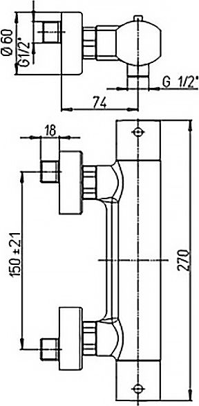 Термостат Paini Ovo 86CR511 для душа