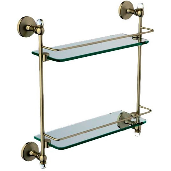 Полка стеклянная ART&MAX ANTIC CRYSTAL AM-E-2682BSJ-Br, Бронза