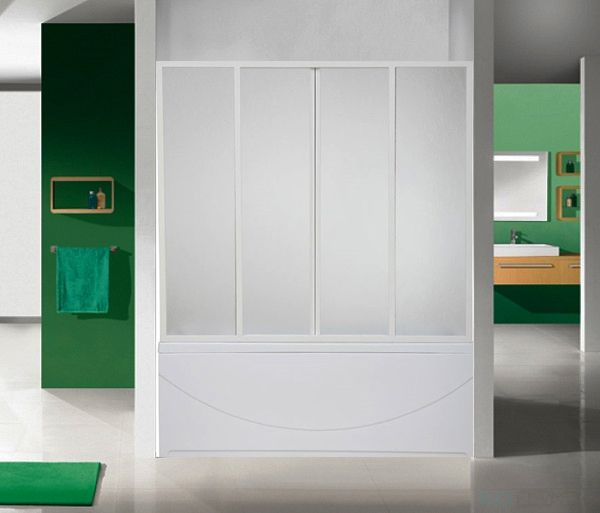 Шторка на ванну Bas Ахин, Мальта, Атланта, Нептун, Индика 4 ств., пластик