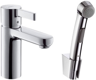 Смеситель Hansgrohe Metris S 31160000 для раковины с гигиеническим душем