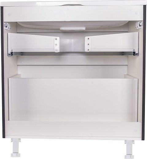 Тумба напольная Style Line "Бергамо мини 80" (2 ящ.) черный, PLUS (без раковины)