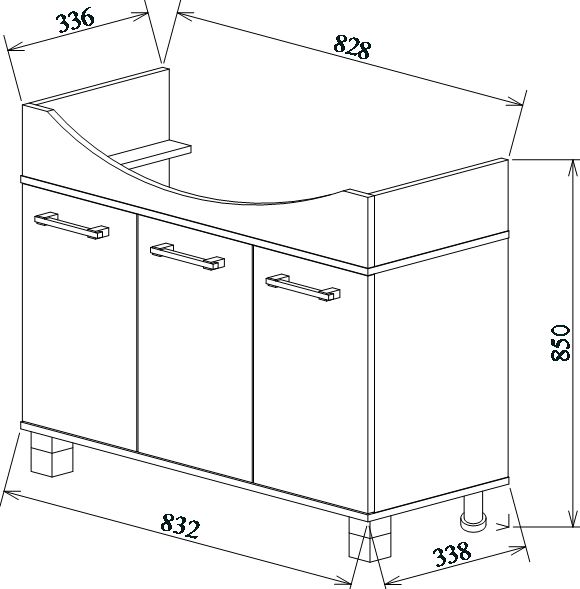 Тумба для комплекта Sanflor Толедо 85 венге, орегон
