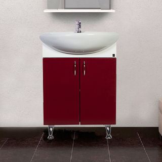 Тумба с раковиной 1 Orange Роса 60 бордовая