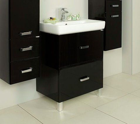 Тумба под раковину Акватон Америна 80 цвет Черный 1A169401AM950