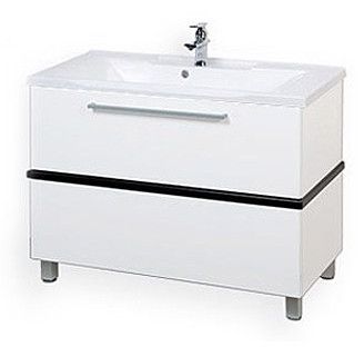 Тумба под раковину Акватон Турин 1A121701TUJ10, цвет белый, черный
