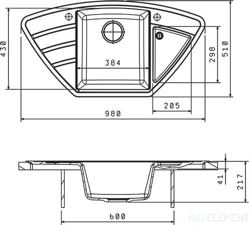 Мойка кухонная Florentina Липси 980С грей