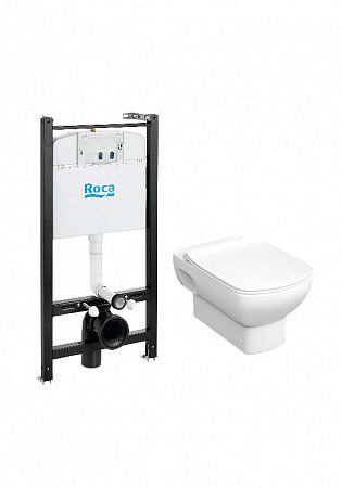 Комплект унитаза с инсталляцией Roca Dama Senso 893104680 с сиденьем Микролифт Комплект унитаза с инсталляцией Roca Dama Senso 893104680 с сиденьем Микролифт