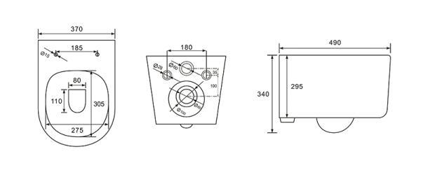 Унитаз-компакт подвесной безободковый AQUATEK МИЯ AQ2004-00 490*370*340 мм