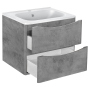 Тумба с раковиной Vincea Vico 600 подвесная, 2 выкатных ящика soft close, Beton, VMC-2V600BT+VCB-2VP600W