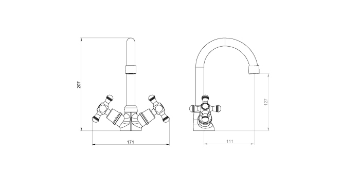 Смеситель для раковины Damixa Retro, 230210000