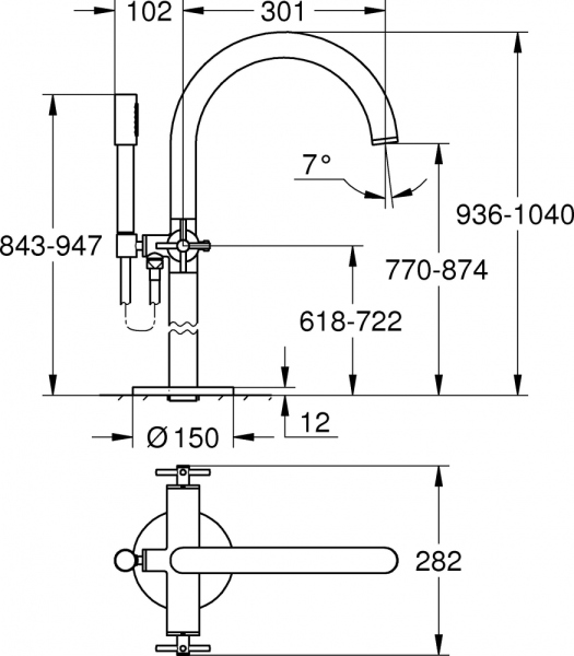 Смеситель Grohe Atrio New 25044AL3 напольный