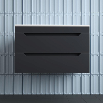 Тумба без раковины подвесная "Остин" 80 2 ящ графит эмаль PLUS, ЛС-00002404