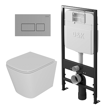 Комплект 3 в 1 D&K DS1431605 унитаз, инсталляция, клавиша смыва