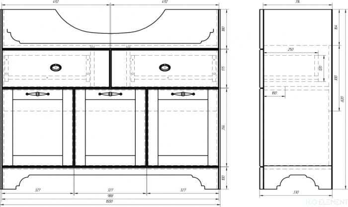Тумба для комплекта Dreja.eco Antia 105 белая