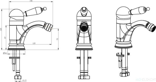 Смеситель Boheme Brillante Ripresa 346 для биде
