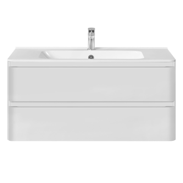 Тумба с раковиной Vincea Vico 1000 подвесная, 2 выкатных ящика soft close, G.White, VMC-2V100GW+VCB-2VP100W Тумба с раковиной Vincea Vico 1000 подвесная, 2 выкатных ящика soft close, G.White, VMC-2V100GW+VCB-2VP100W