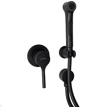 E24610-BL ELATE cмеситель с гигиеническим душем, матовый черный