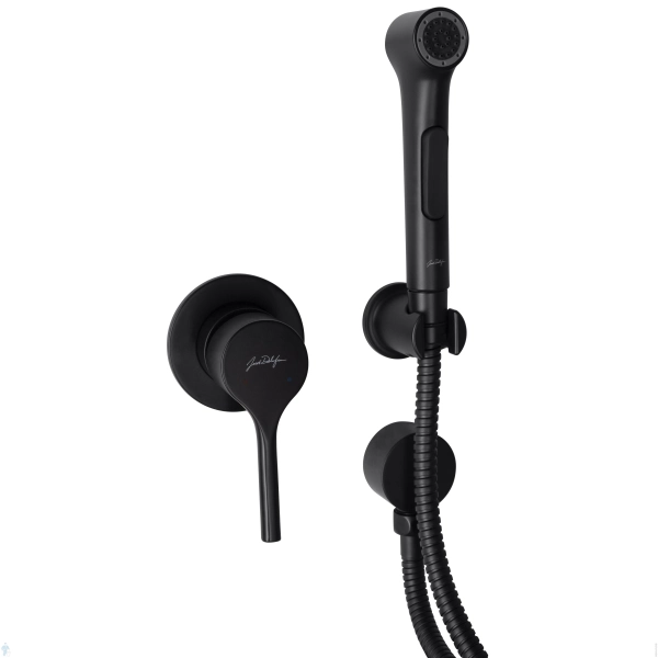 E24610-BL ELATE cмеситель с гигиеническим душем, матовый черный