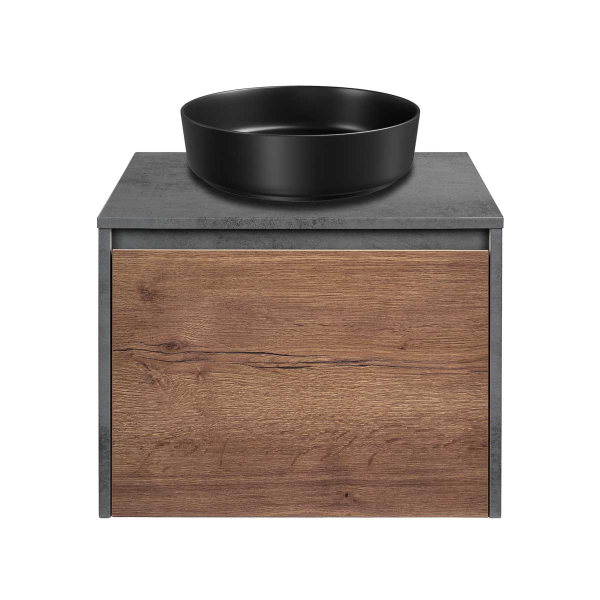 Тумба без раковины Vincea Mesa 600 подвесная, T.Oak + Beton, VMC-2MS600TB