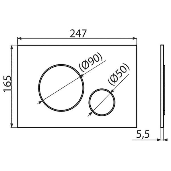 Кнопка смыва AlcaPlast THIN M671 хром глянцевый