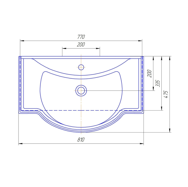 Раковина Opadiris Kirovit Классик 80 4620008198941 Белая