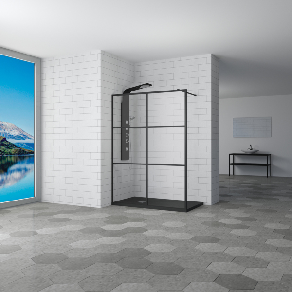 Перегородка для душа RGW WA-11B, 32101112-84, Чёрный, 120*200