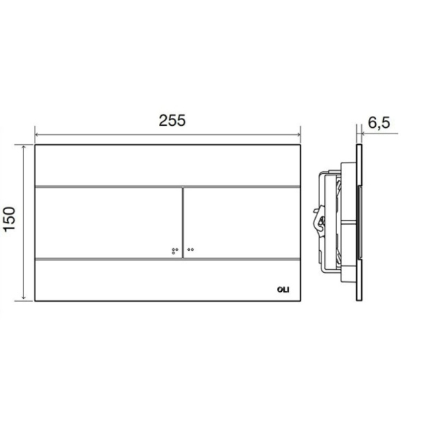 Панель механическая двойная OLI Slim, пластик белый