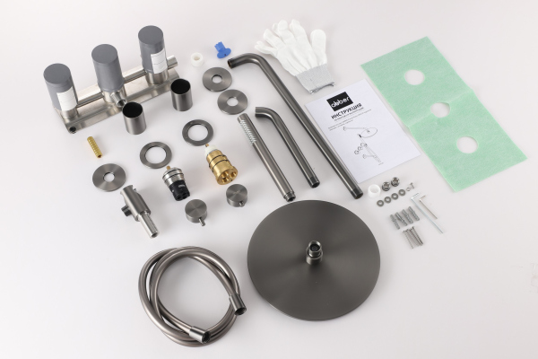 Душевая система ABBER Wasser Kreis 316 AF8150BGG, оружейная сталь брашированная