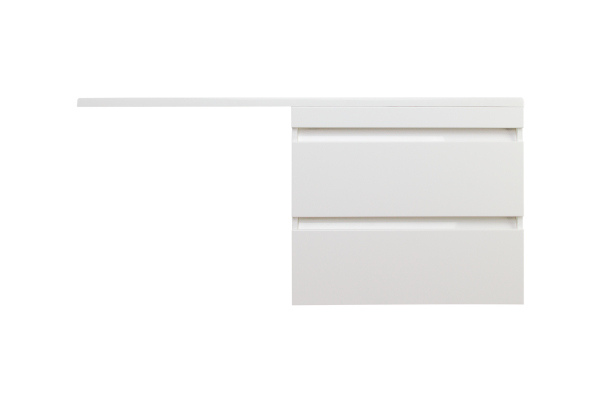 Тумба подвесная Style Line "Даллас 130", белая, PLUS, ЭМАЛЬ (без раковины)