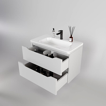 Тумба без раковины Style Line подвесная "Марелла 80" (2 ящ.) белый матовый, PLUS, СС-00002410