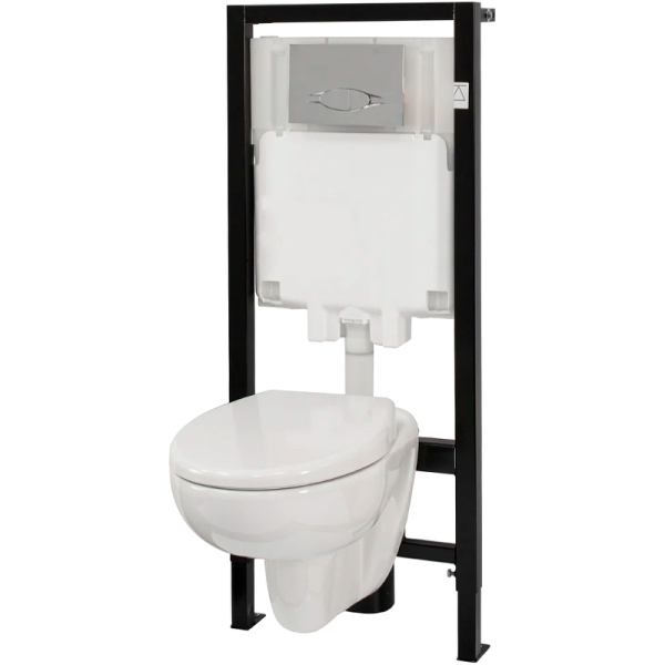 Комплект 4 в 1 Jacob Delafon унитаз с инсталляцией и клавишей смыва, E21733RU-00