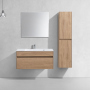 Тумба с раковиной Vincea Chiara 1000 подвесная, 1 выкатной ящик soft-close, N.Oak, VMC-2C100NO+VCB-13100W
