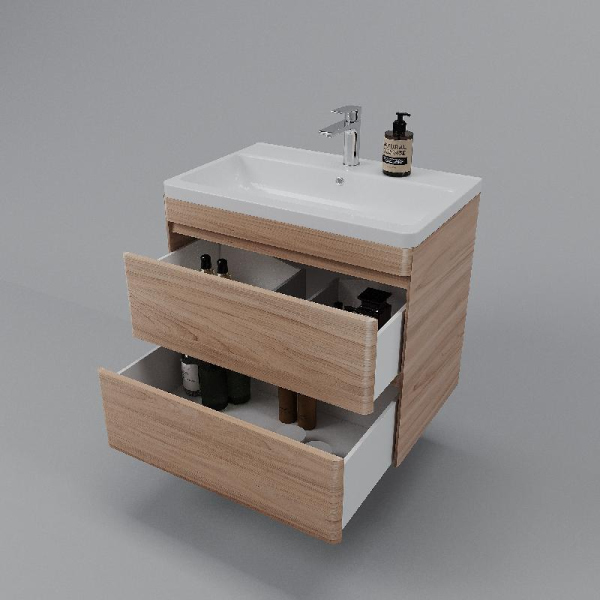 Тумба без раковины подвесная Style Line "Атлантика 70", Люкс ясень перламутр, СС-00002341