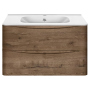 Тумба с раковиной Vincea Paola 800 подвесная, 2 выкатных ящика soft close, V.Oak, VMC-2P800VO+VCB-2VP800W