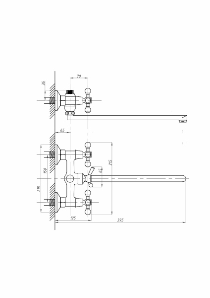 Смеситель для ванны с душем FAUZT FZs-421-54 тип См-ВУДРНШлА