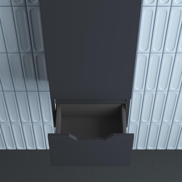 Пенал "Остин" 360 см подвесной 1 ящик графит эмаль PLUS, ЛС-00002416