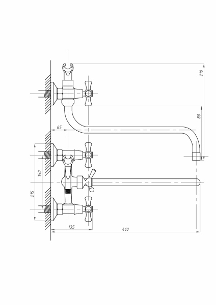 Смеситель для ванны с душем FAUZT FZs-428-07 тип См-ВУДРНШлА