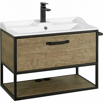 Тумба с раковиной Акватон Лофт Фабрик 80 1A2424K0LTDY0 дуб кантри