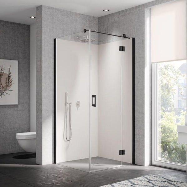 Душевая дверь Kermi Liga (LI SNR 09020 3PK) (90 см) черный профиль, правая