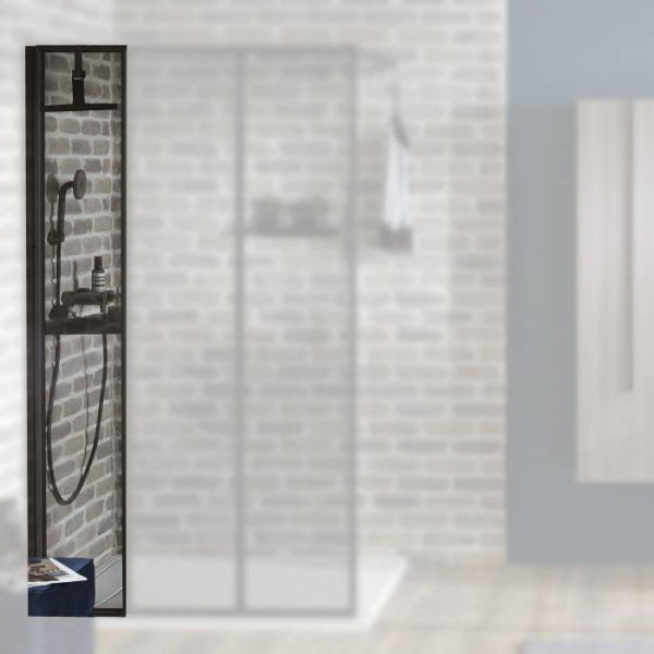 Душевая стенка Jacob Delafon Nouvelle Vague 30 E94WS30-MZ профиль Черный матовый стекло зеркальное