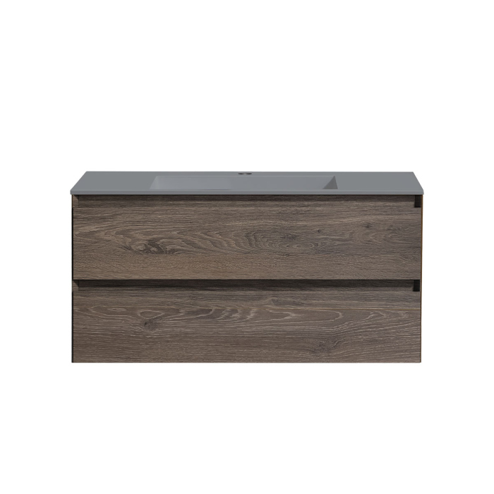 Тумба с раковиной Vincea Luka 1000 подвесная, 2 выкатных ящика soft-close, R.Oak, VMC-2L100RO+VCB-13100W